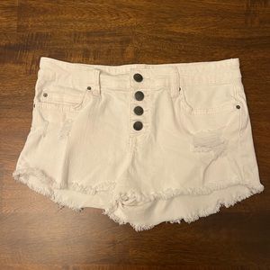Billabong white high waisted jean shorts
